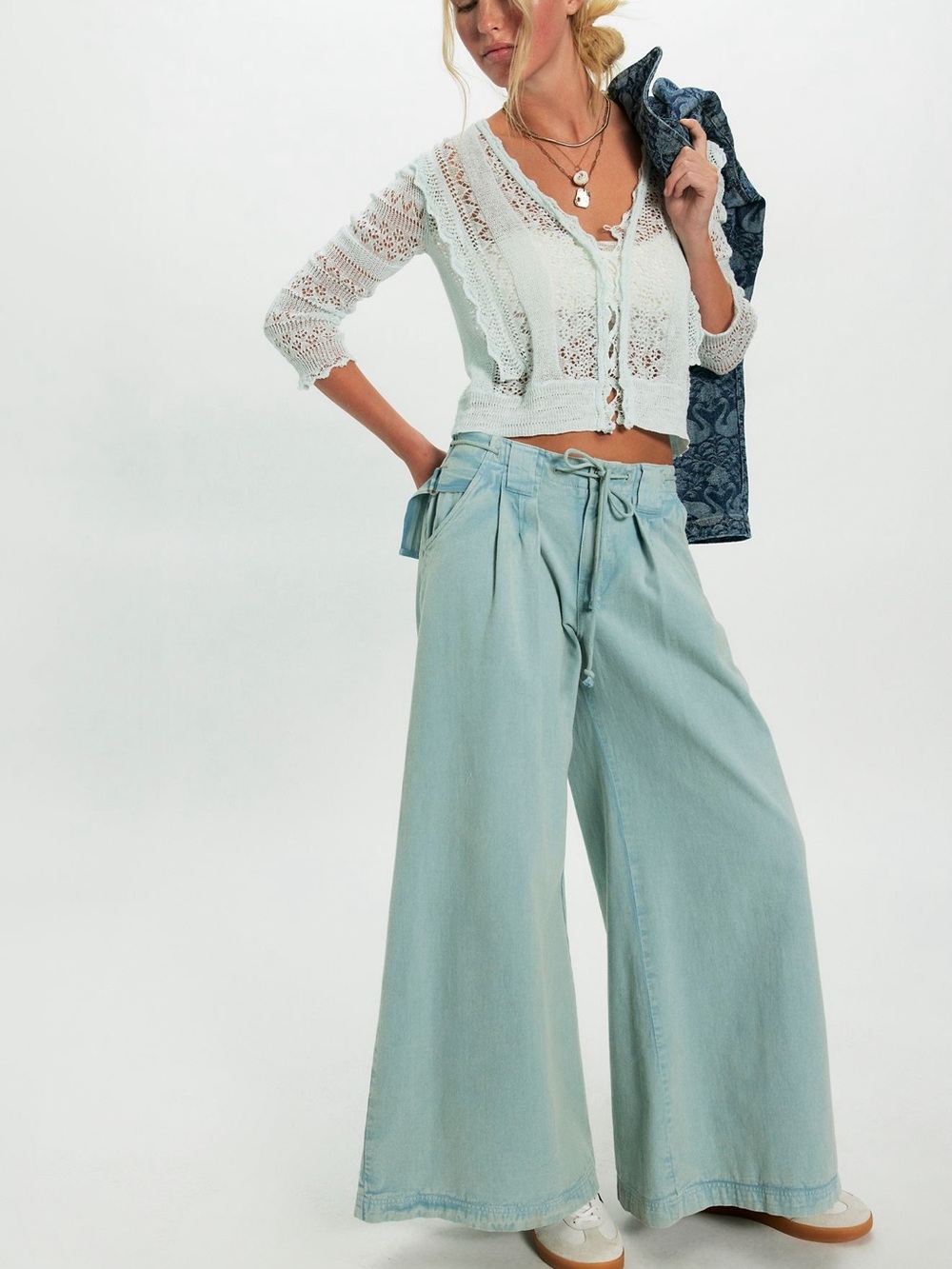Free People Serendipity Knit Cardi in Ice Castle - Picture 4 of 10